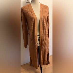 Caramel Crochet Long Duster Boho Bohemian Hippie Cotton